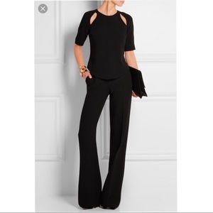 Elizabeth and James Black Cutout Shoulder Short Sleeve Top